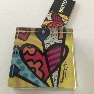 Romero Britto Glass Paperweight